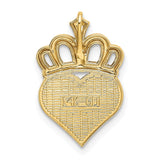 14k and White Rhodium DADDYS LITTLE GIRL Heart with Crown Chain Slide K5905