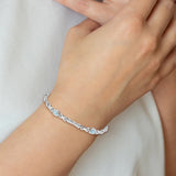 14k White Gold Complete Oval Amethyst Fancy Link 7 inch Bracelet BM4497