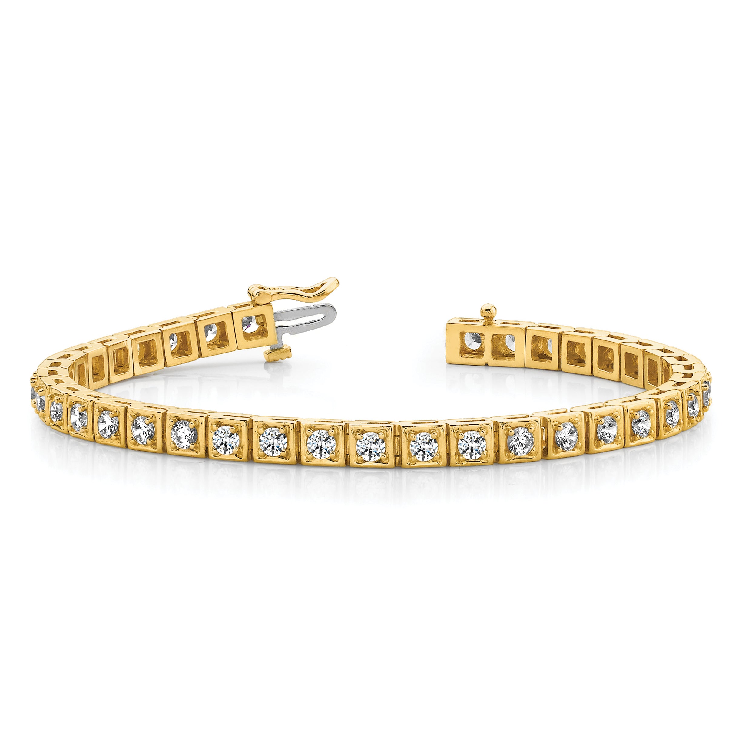 14k Complete 5.1 carat Round A Diamond 4-prong 7 inch Tennis Bracelet X2164A