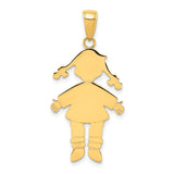 14k Flat Engravable Girl Charm K4748
