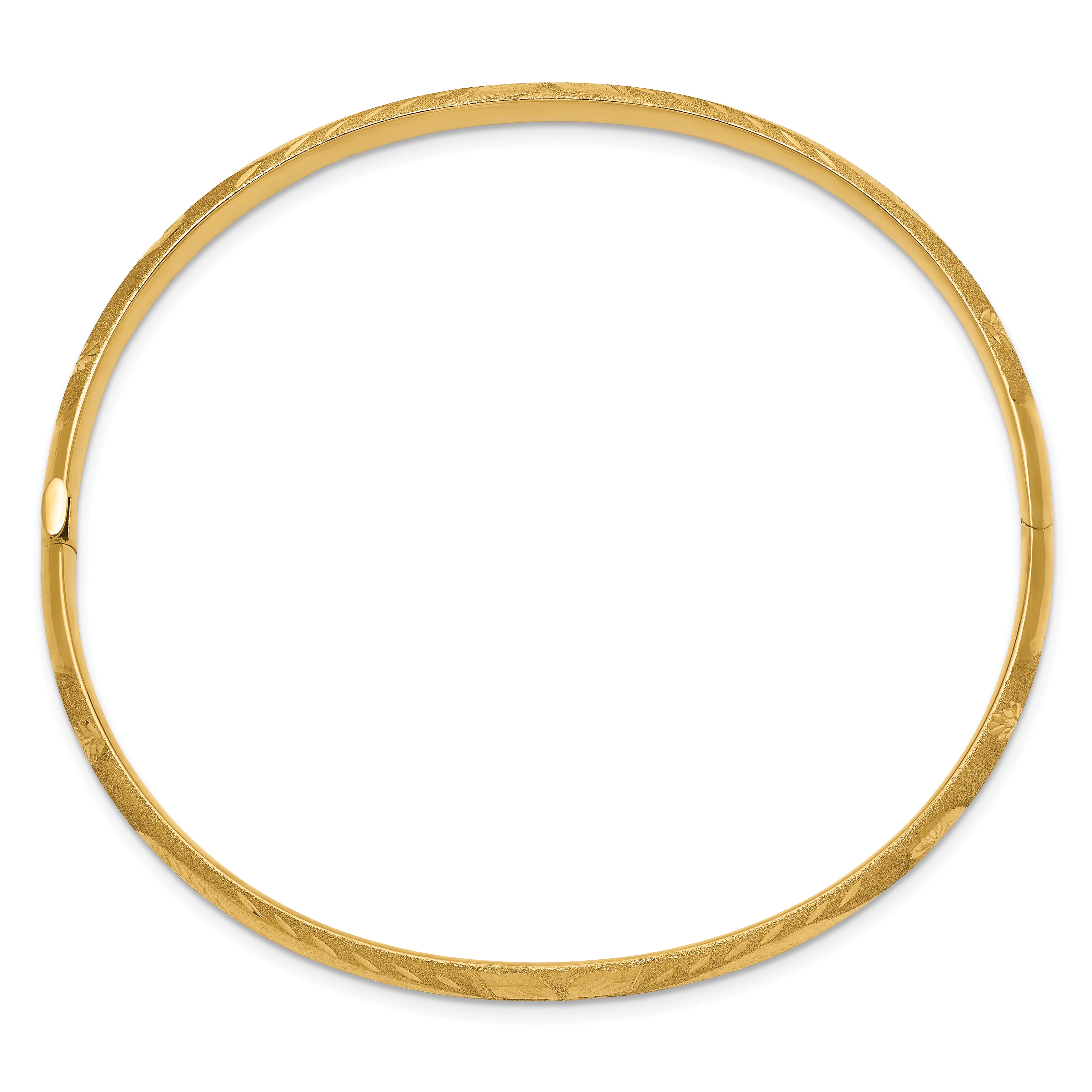14k 3/16 Oversize Florentine Engraved 5.00mm Hinged Round Bangle Bracelet FE3/16O