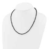 14k 4-5mm Black Near-Round Freshwater Cultured Pearl 16 inch Necklace BPN040