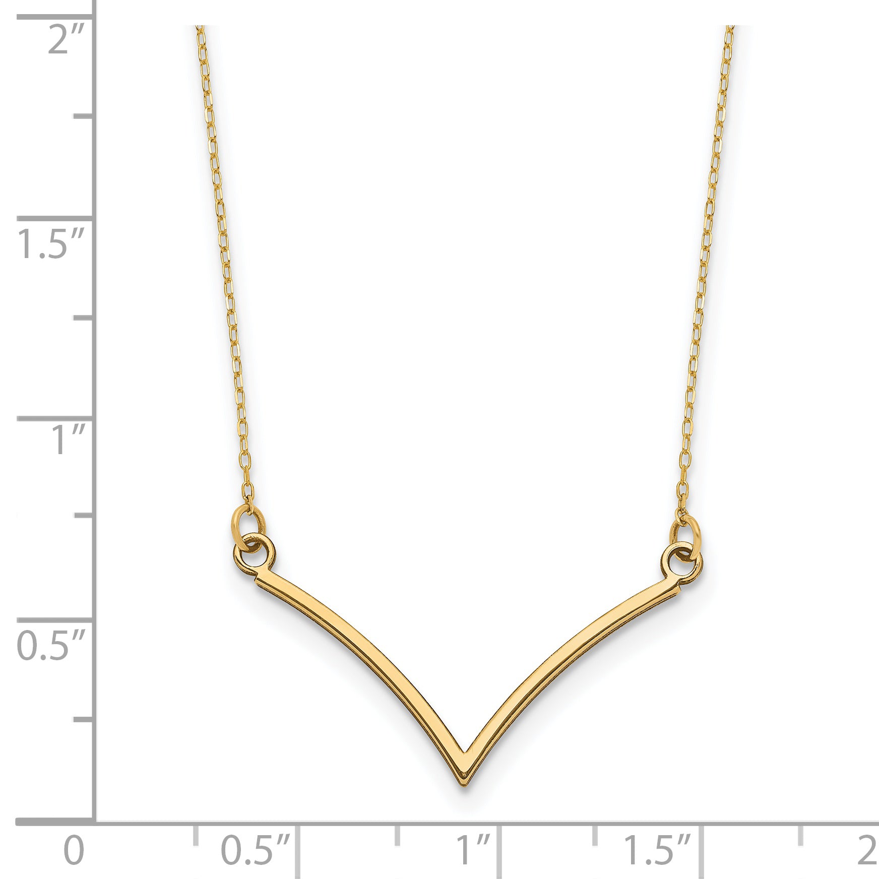 14k Polished 18 inch V-Necklace XP5059