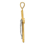 14k Satin Two-tone Crucifix Pendant C1986