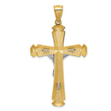 14k Satin Two-tone Crucifix Pendant C1986