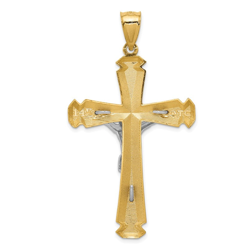 14k Satin Two-tone Crucifix Pendant C1986