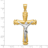 14k Satin Two-tone Crucifix Pendant C1986