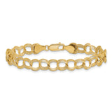14k 7mm Solid Triple Link 7 inch Charm Bracelet TO748
