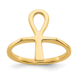 14k Polished Ankh Egyptian Cross Ring R1322