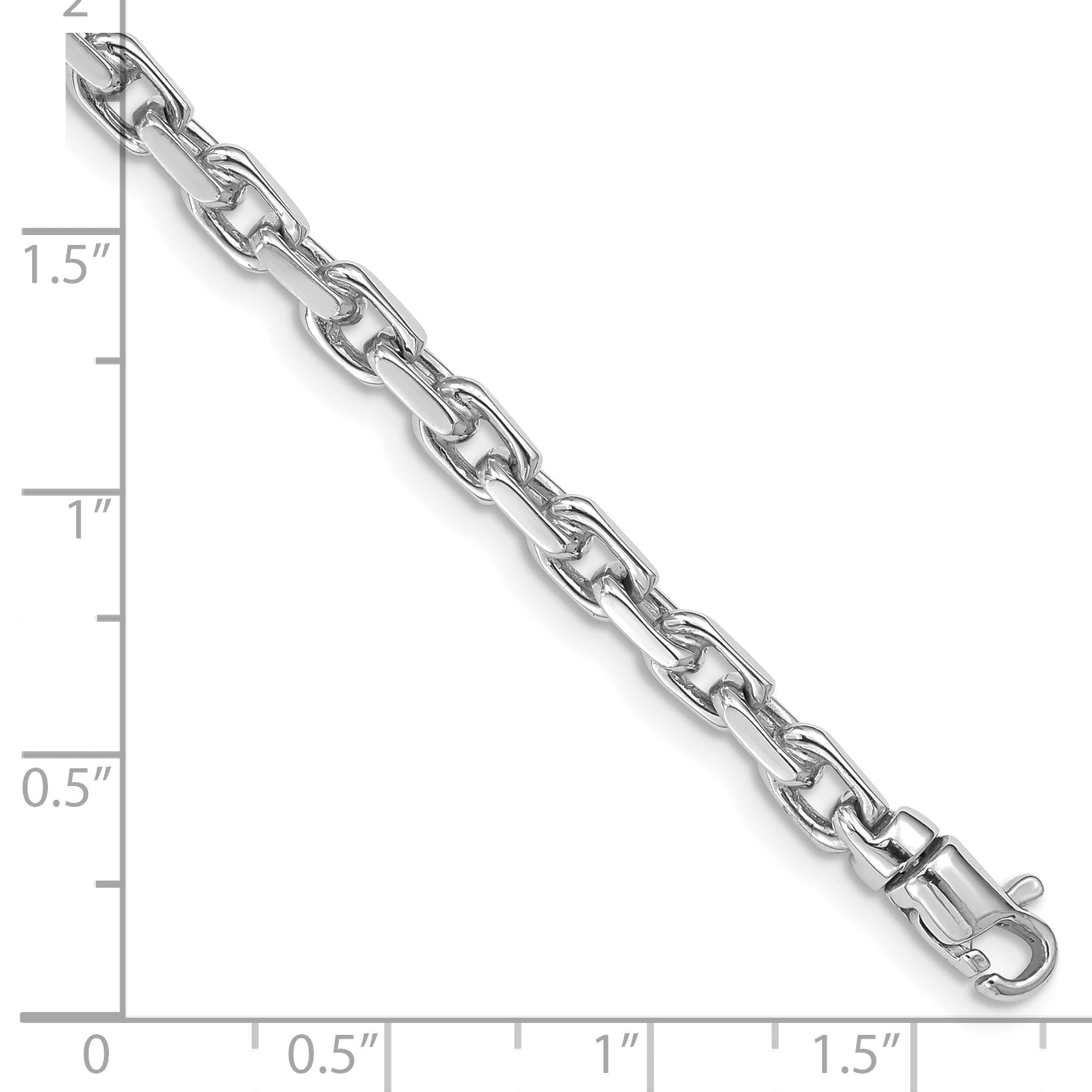 14K White Gold 18 inch 4.2mm Hand Polished Fancy Link with Lobster Clasp Chain WLK686