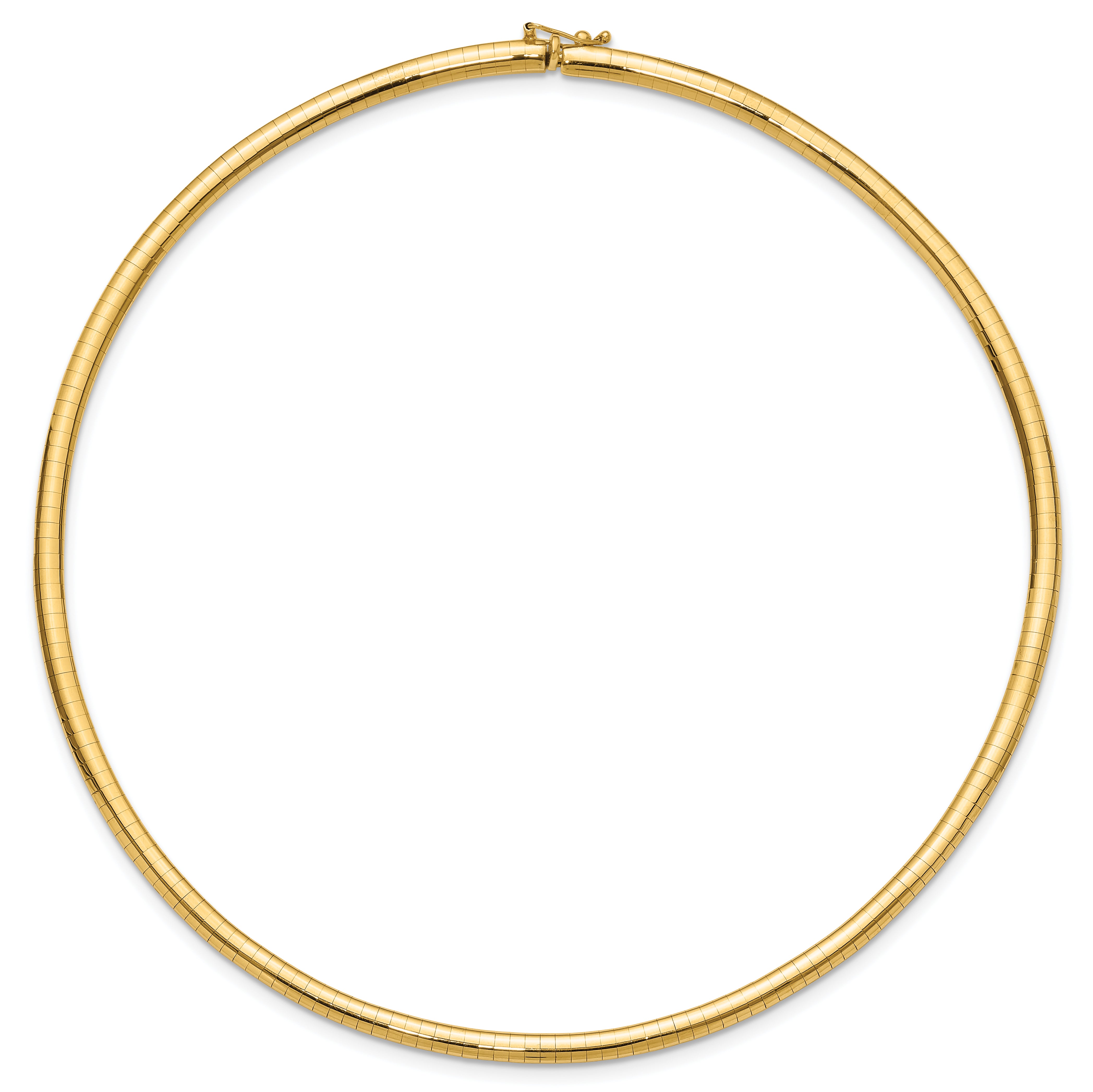 14k Polished 4mm Lightweight 16 inch Domed Omega Necklace ODL4