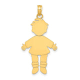 14k Flat Engravable Boy Charm K4749