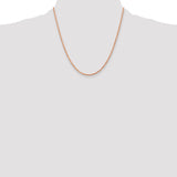 14K Rose Gold 10 inch 2mm Diamond-cut Rope with Lobster Clasp Anklet 016R