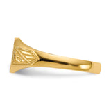 14k 8.5x7.0mm Closed Back Signet Ring RS342