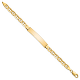 14k Polished Solid Chain/Solid Plate Anchor Link 38x7.8mm Plate 7 inch ID Bracelet LID79