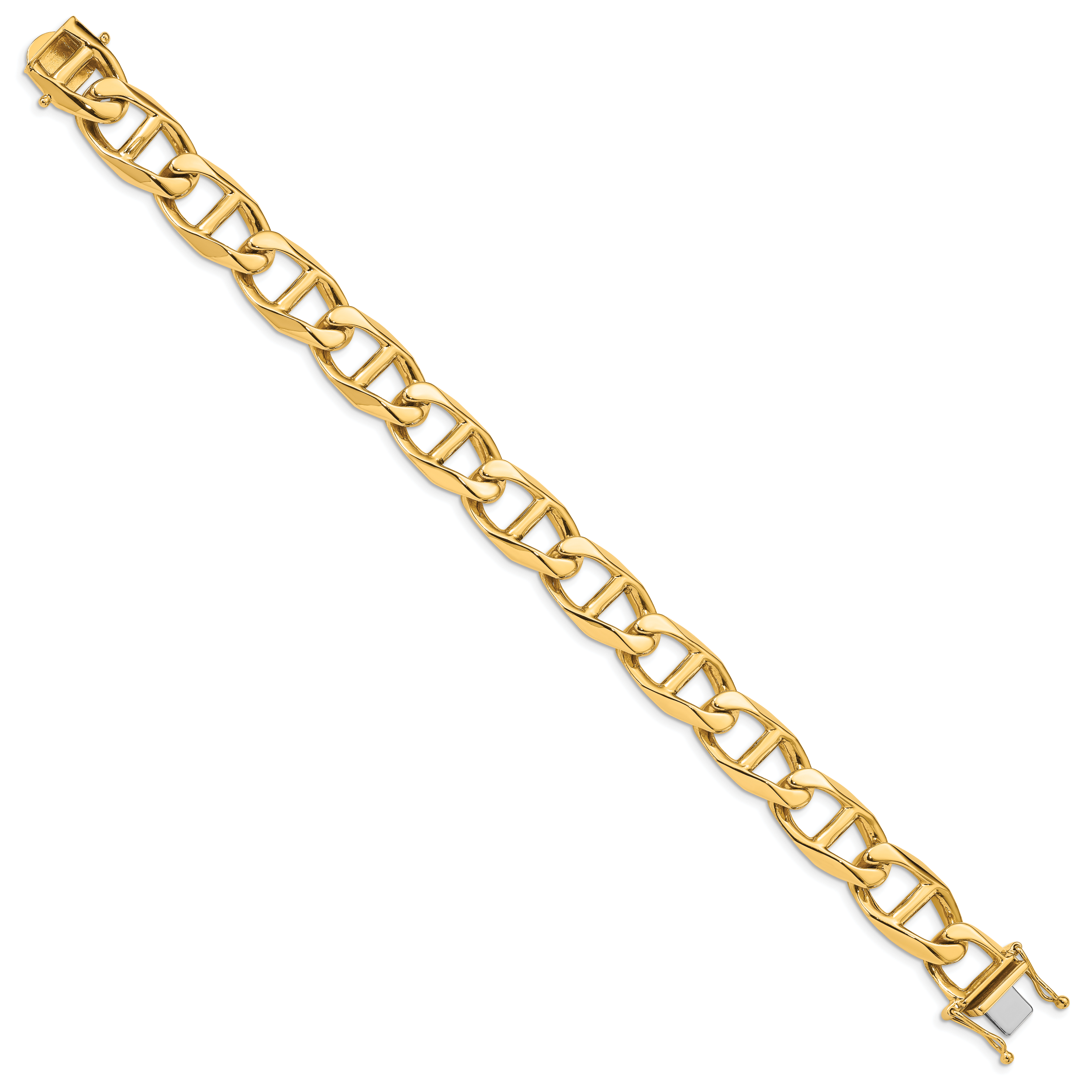 14K 20 inch 12.5mm Hand Polished Fancy Anchor Link with Box Catch Clasp Chain LK103