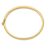 14k 5.6mm Polished Solid Hinged Oval Bangle Bracelet XB252