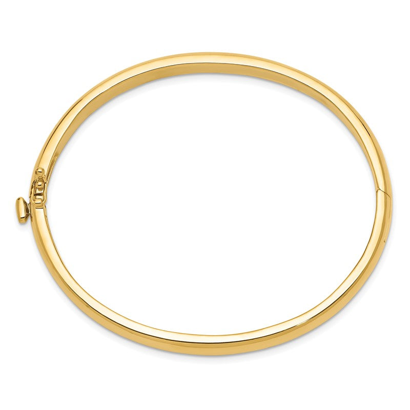 14k 5.6mm Polished Solid Hinged Oval Bangle Bracelet XB252