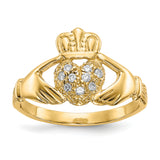 14k 1/10 carat AA Diamond Claddagh Ring Y6307AA