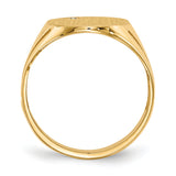 14k .01ct. AA Diamond 14.0x16.0mm Oval Open Back Mens Signet Ring RS177AA