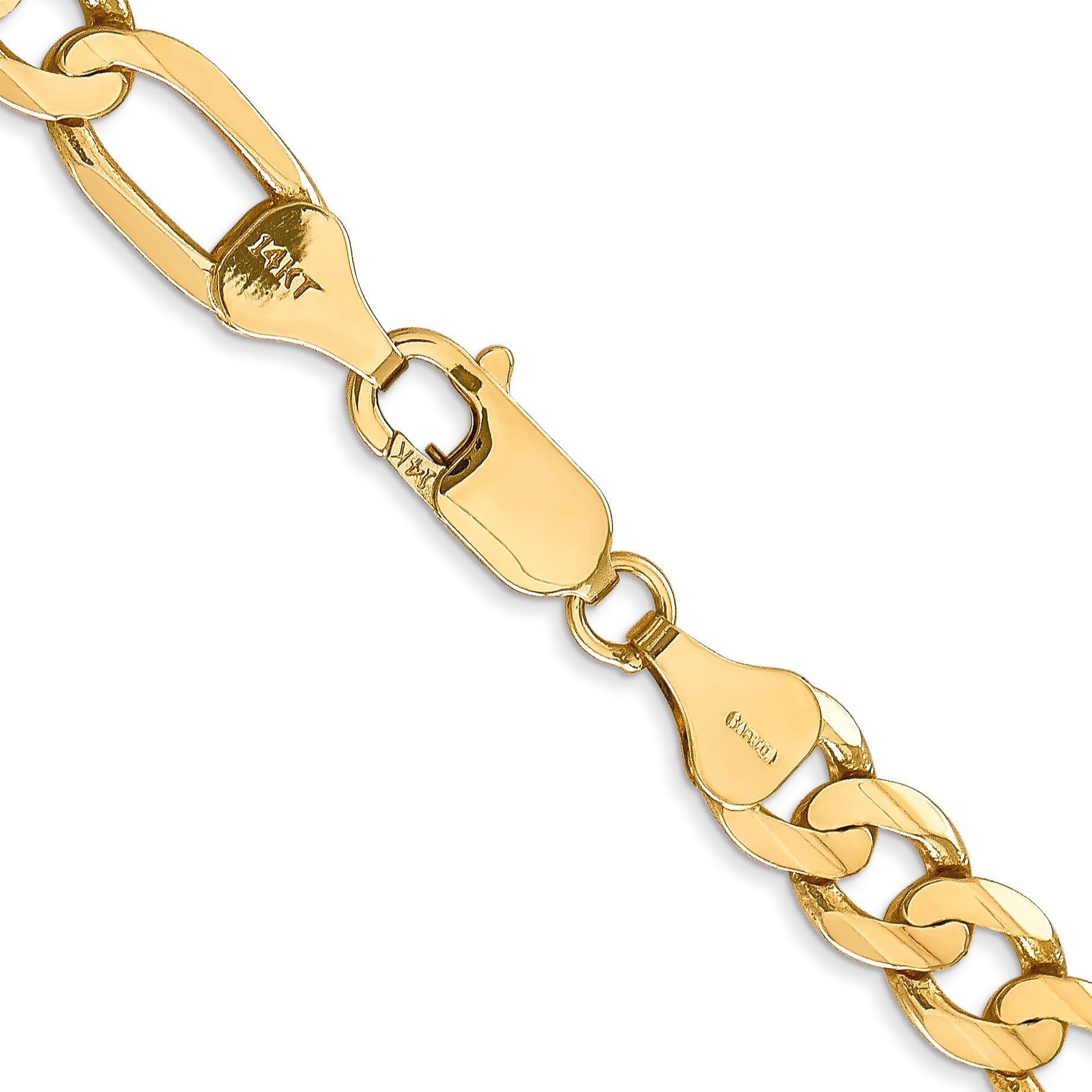 14K 26 inch 6.75mm Concave Open Figaro with Lobster Clasp Chain LFG180