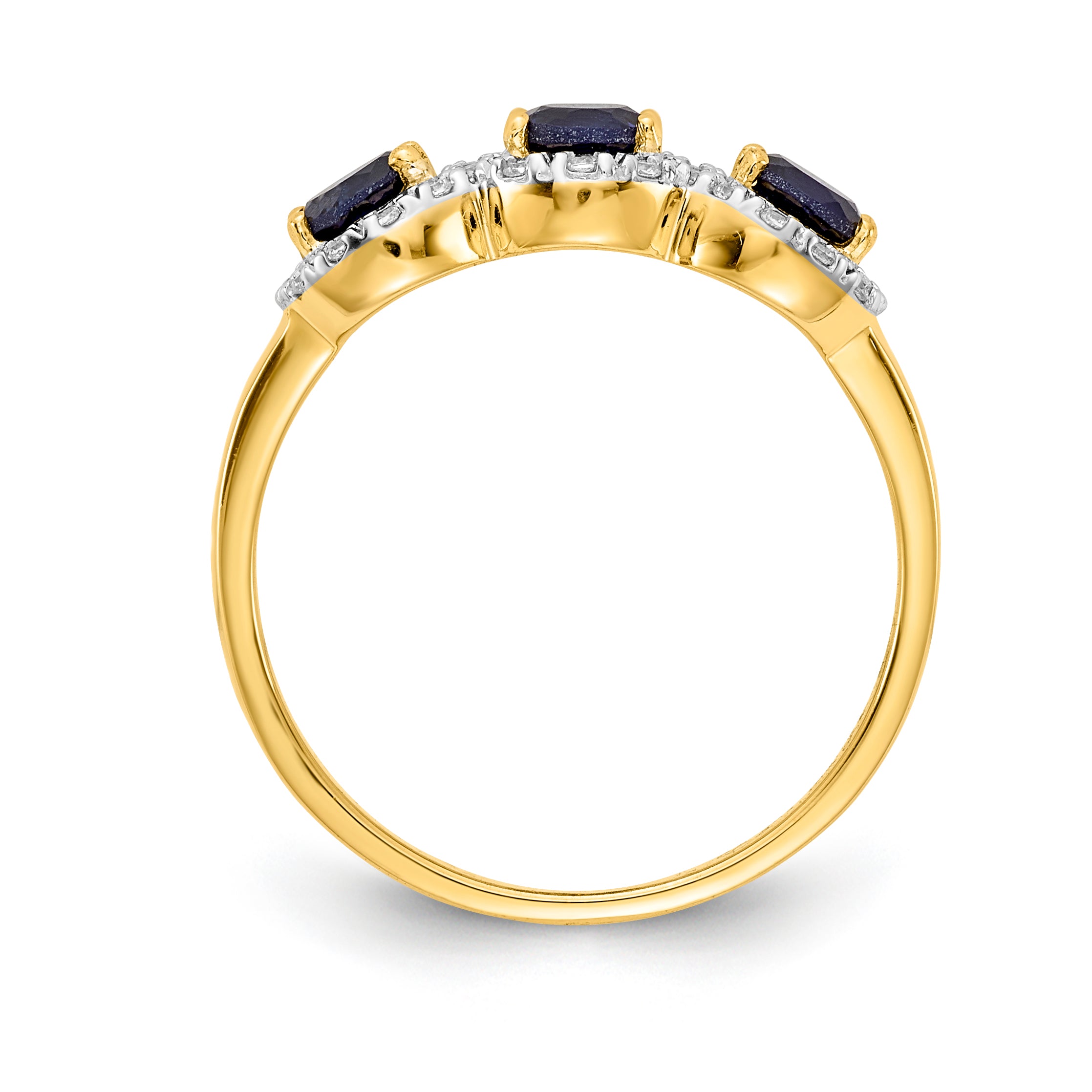 14k Composite Ruby and Diamond 3-Stone Ring RM5744