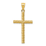 14K Twisted Cross Pendant C187