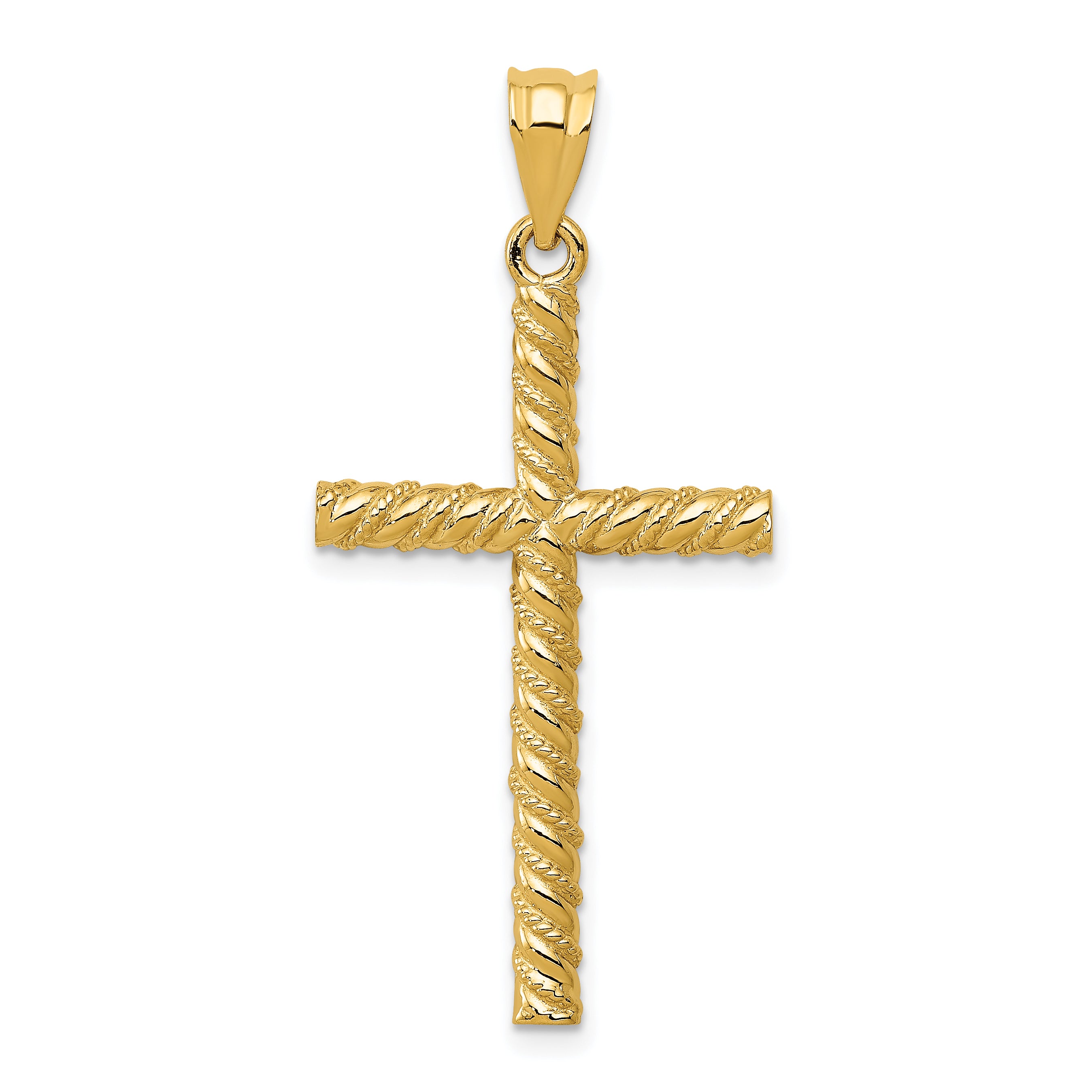 14K Twisted Cross Pendant C187