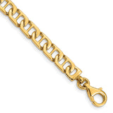 14K 18 inch 6.5mm Hand Polished Fancy Anchor Link with Fancy Lobster Clasp Chain LK678