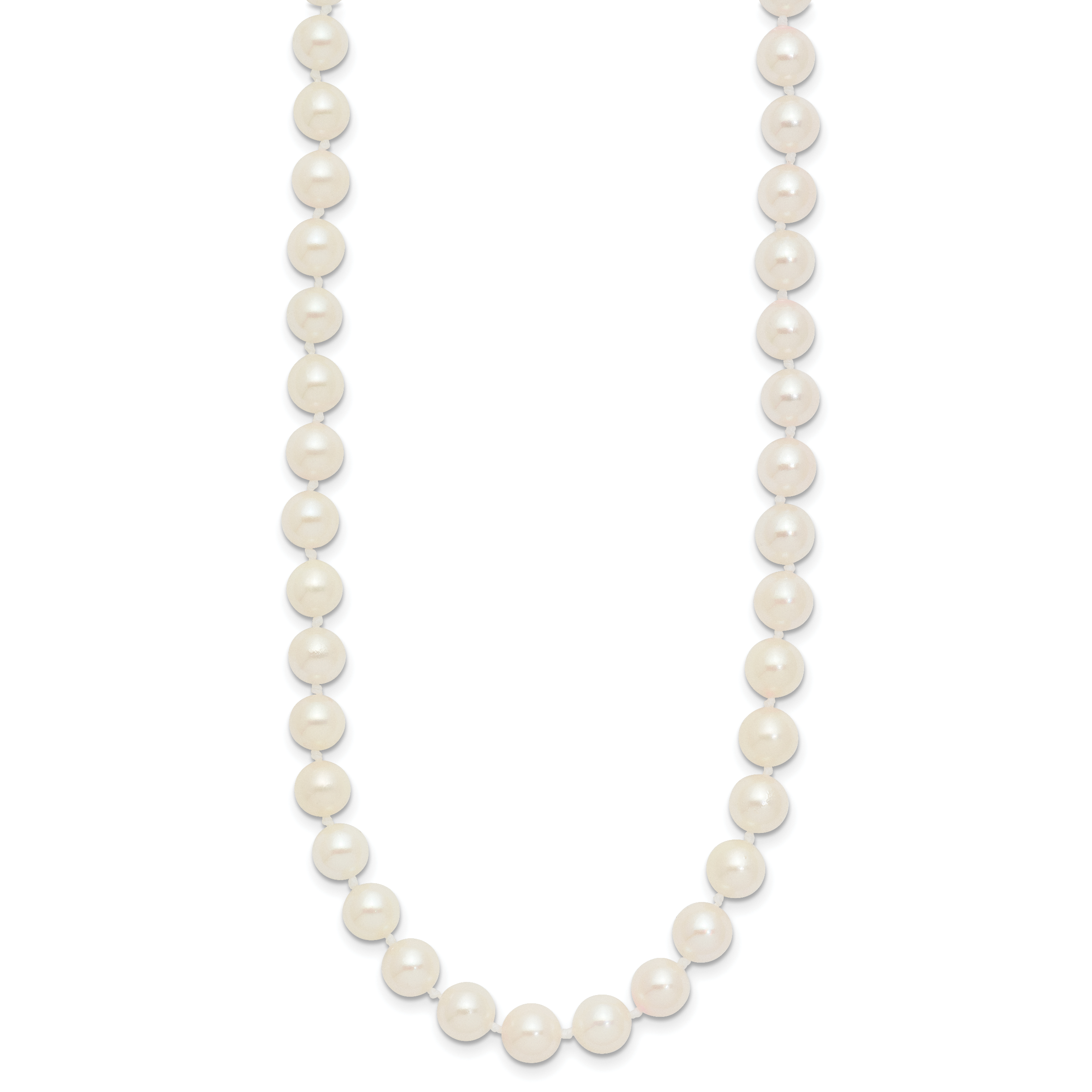 14k 6-7mm White Round Akoya Saltwater Cultured Pearl 16 inch Necklace PL60AA