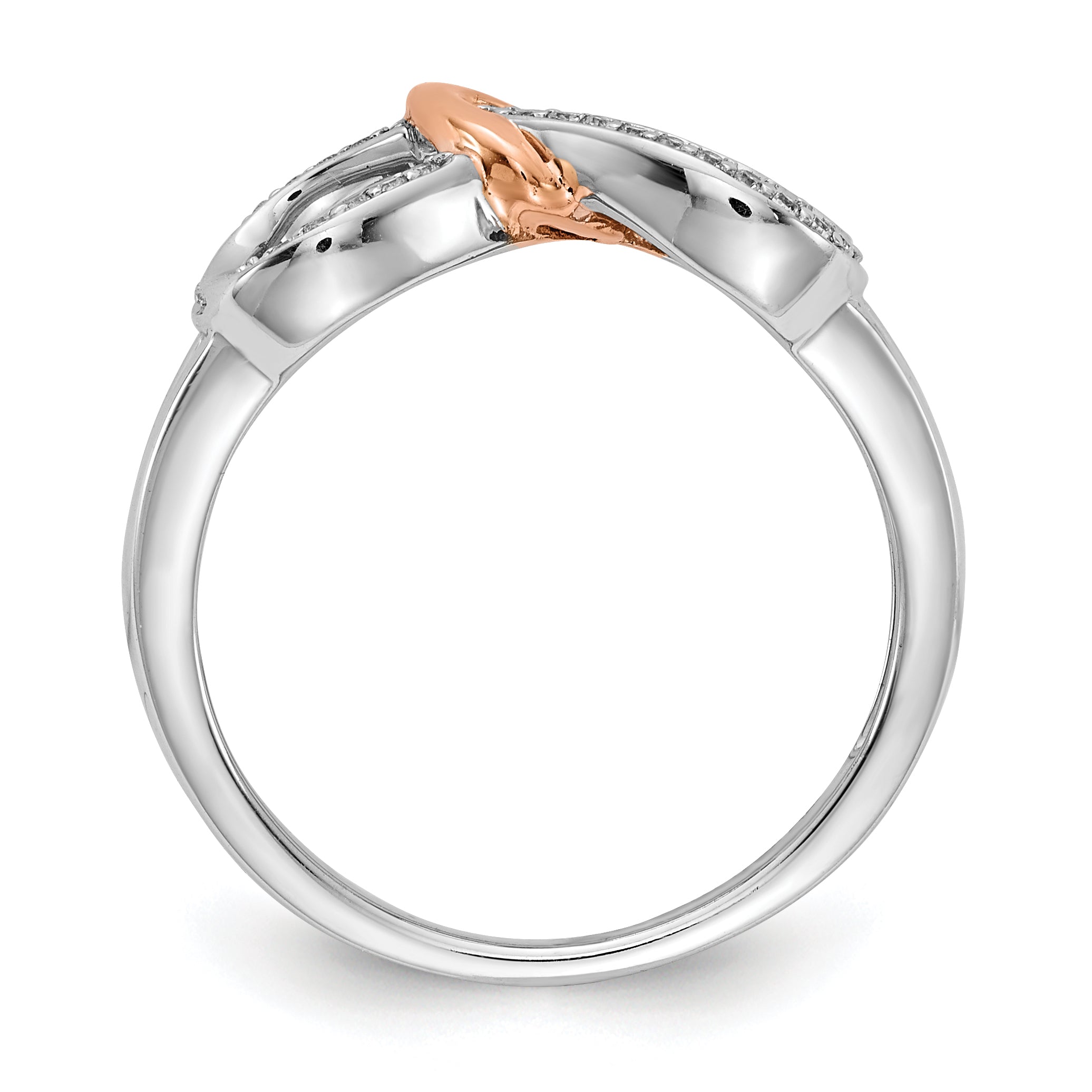 14k Two-tone 1/10 carat Diamond Infinity with Heart Ring RM5729