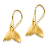 14k Polished Whale Tail French Hook Earrings TC629