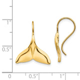 14k Polished Whale Tail French Hook Earrings TC629