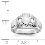 14k White Gold Ladies Claddagh Ring D1852