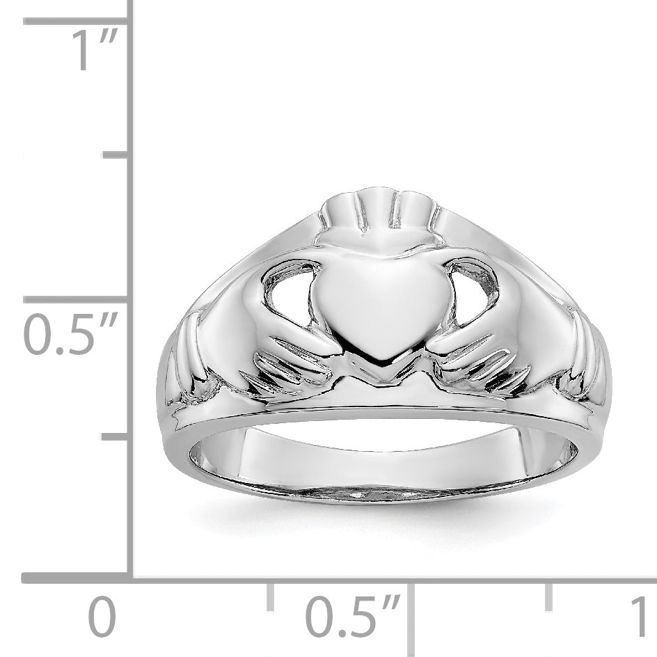 14k White Gold Ladies Claddagh Ring D1852