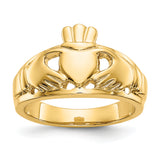 14k Ladies Polished Claddagh Ring D1858