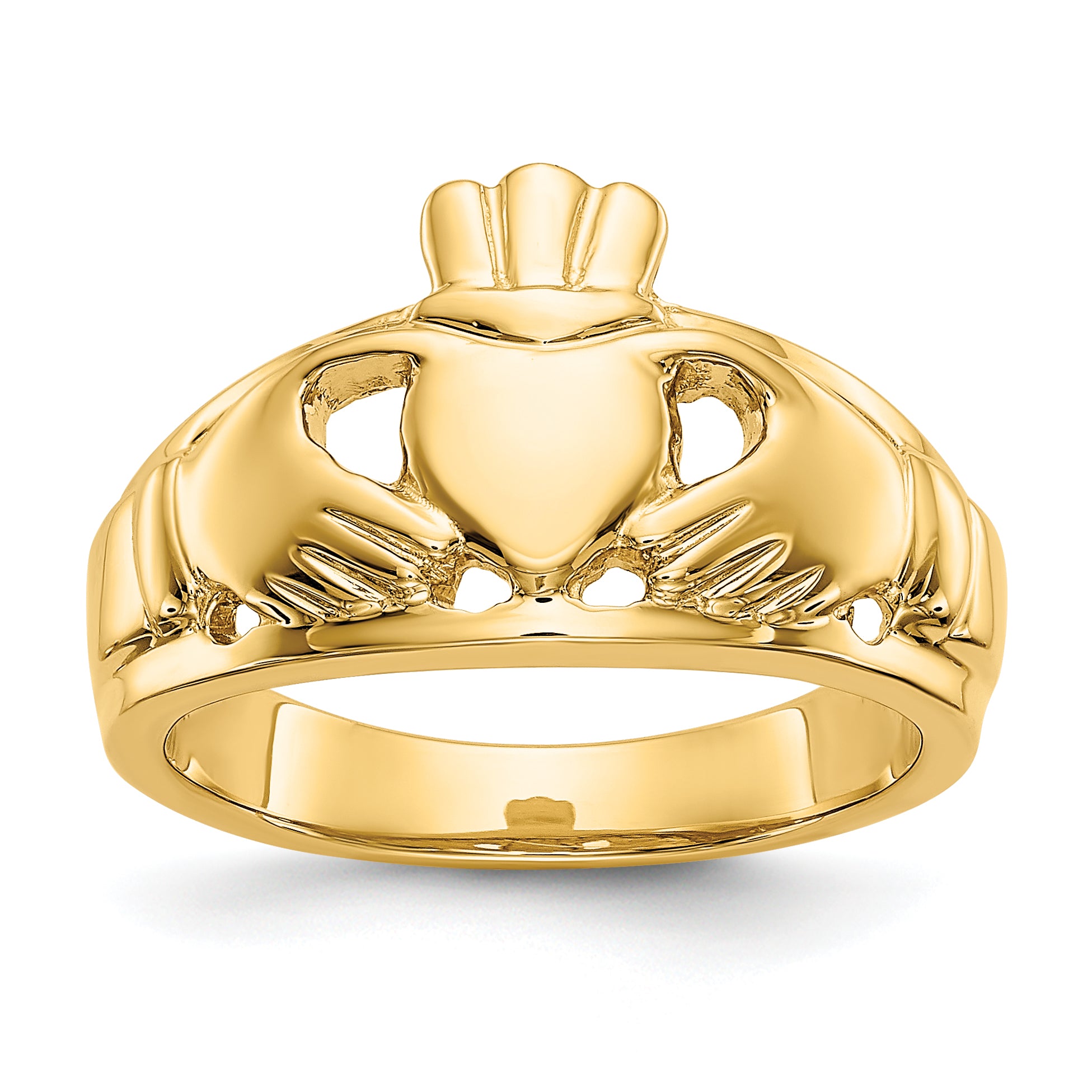 14k Ladies Polished Claddagh Ring D1858