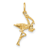 14k Solid 3-D Stork Charm A7101