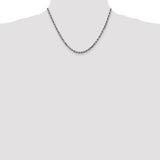 14K White Gold 26 inch 3.5mm Diamond-cut Rope with Lobster Clasp Chain 025W