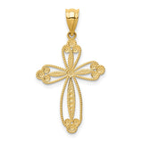 14K Budded Cross Pendant D3506