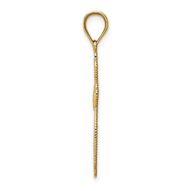 14K Budded Cross Pendant D3506