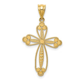 14K Budded Cross Pendant D3506