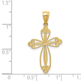 14K Budded Cross Pendant D3506