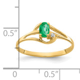 14k 5x3mm Oval Emerald and A Diamond Ring X9712E/A
