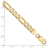 14K 26 inch 6.25mm Flat Figaro with Lobster Clasp Chain FFL160