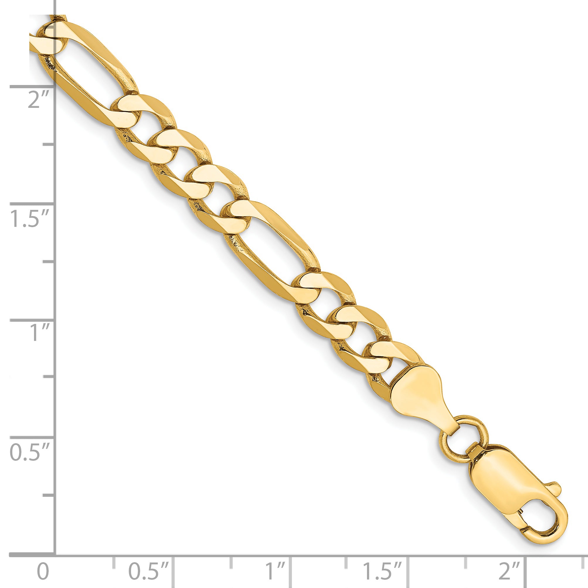 14K 26 inch 6.25mm Flat Figaro with Lobster Clasp Chain FFL160