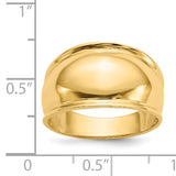 14K Ridge-edged Dome Ring K4631
