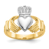 14k Two-tone Mens Polished Claddagh Ring D97