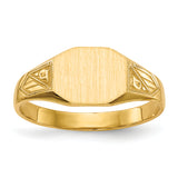 14k 8.5x7.0mm Closed Back Signet Ring RS342