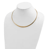 14k with White Rhodium 3.00-6.00mm Graduated Reversible 16 inch Omega Necklace RDG6